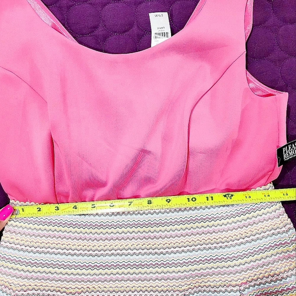 NWT NY&Company Havana Pink Striped Bandage Cocktail Dress Size Large - Picture 7 of 14